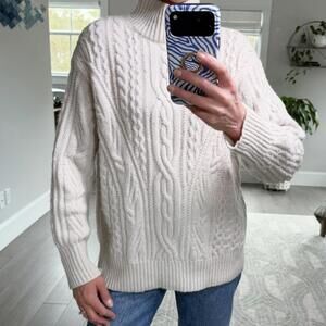 Vince Cream Cable Knit Wool / Cashmere Sweater Size M